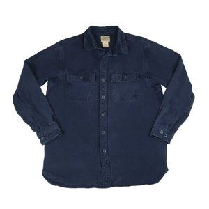 L.L. Bean Shirt Men's Size Medium M Blue Chamois Flannel Traditional Fit 187923